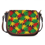 Classic Hemp Leaves Reggae Pattern Print Saddle Bag