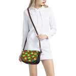 Classic Hemp Leaves Reggae Pattern Print Saddle Bag