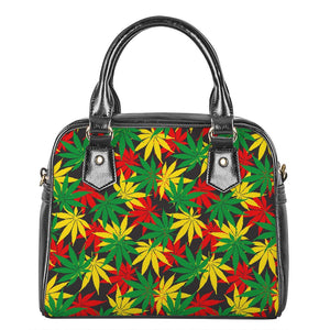 Classic Hemp Leaves Reggae Pattern Print Shoulder Handbag