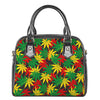 Classic Hemp Leaves Reggae Pattern Print Shoulder Handbag