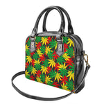 Classic Hemp Leaves Reggae Pattern Print Shoulder Handbag