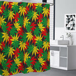Classic Hemp Leaves Reggae Pattern Print Shower Curtain
