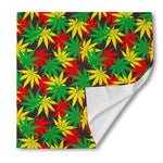Classic Hemp Leaves Reggae Pattern Print Silk Bandana