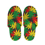 Classic Hemp Leaves Reggae Pattern Print Slippers