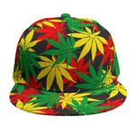 Classic Hemp Leaves Reggae Pattern Print Snapback Cap