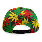 Classic Hemp Leaves Reggae Pattern Print Snapback Cap