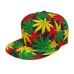 Classic Hemp Leaves Reggae Pattern Print Snapback Cap