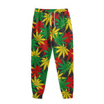 Classic Hemp Leaves Reggae Pattern Print Sweatpants