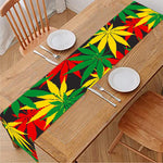 Classic Hemp Leaves Reggae Pattern Print Table Runner