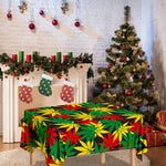 Classic Hemp Leaves Reggae Pattern Print Tablecloth