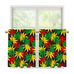 Classic Hemp Leaves Reggae Pattern Print Tier Curtains