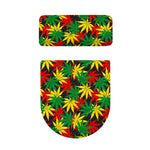 Classic Hemp Leaves Reggae Pattern Print Toilet Lid And Tank Cover Set