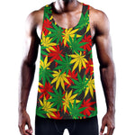 Classic Hemp Leaves Reggae Pattern Print Training Tank Top