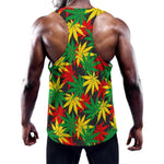 Classic Hemp Leaves Reggae Pattern Print Training Tank Top