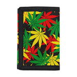 Classic Hemp Leaves Reggae Pattern Print Trifold Wallet