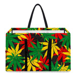 Classic Hemp Leaves Reggae Pattern Print Utility Tote Bag