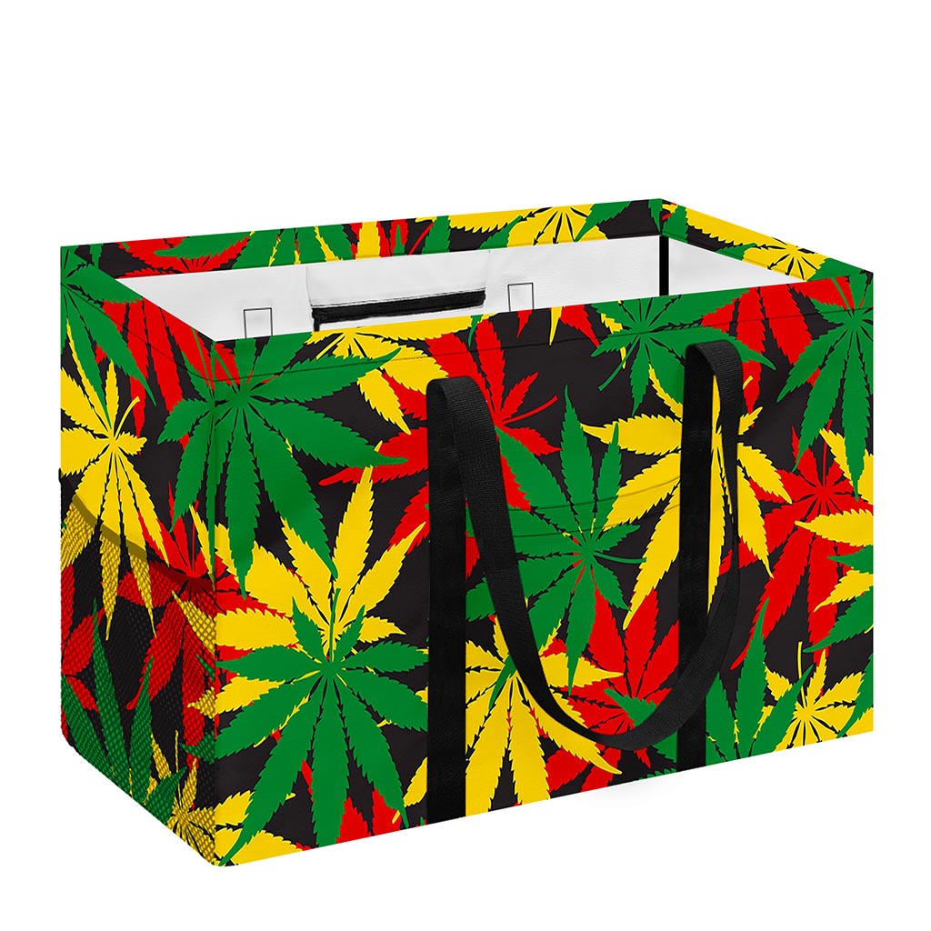 Classic Hemp Leaves Reggae Pattern Print Utility Tote Bag