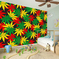 Classic Hemp Leaves Reggae Pattern Print Wall Sticker