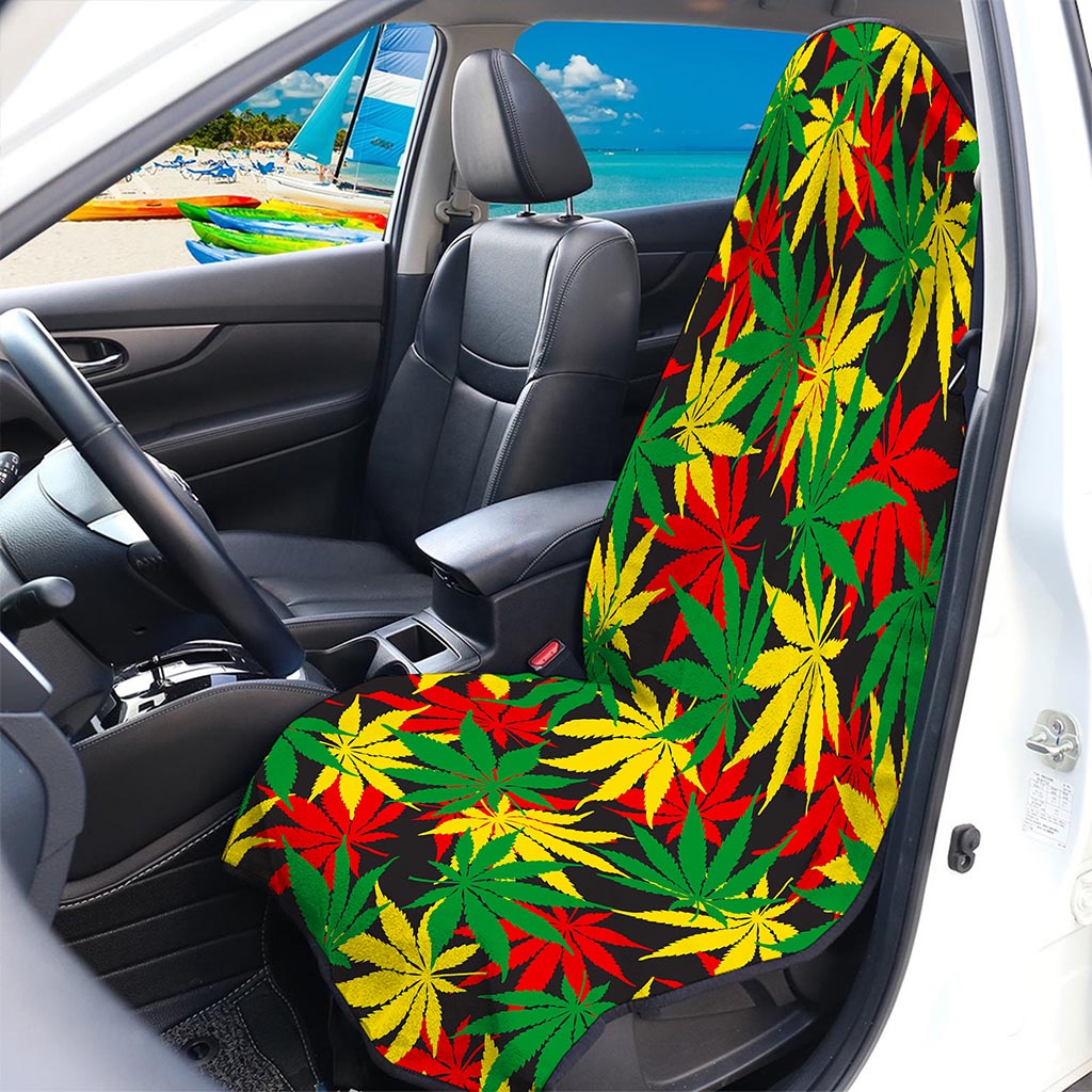 Classic Hemp Leaves Reggae Pattern Print Waterproof Car Seat Cover