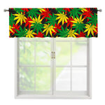 Classic Hemp Leaves Reggae Pattern Print Window Valance