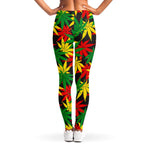 Classic Hemp Leaves Reggae Pattern Print Women's Leggings