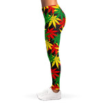 Classic Hemp Leaves Reggae Pattern Print Women's Leggings