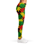 Classic Hemp Leaves Reggae Pattern Print Women's Leggings