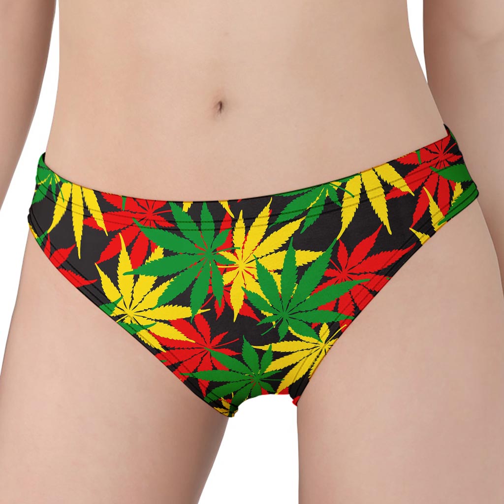 Classic Hemp Leaves Reggae Pattern Print Women's Panties