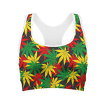 Classic Hemp Leaves Reggae Pattern Print Women's Sports Bra
