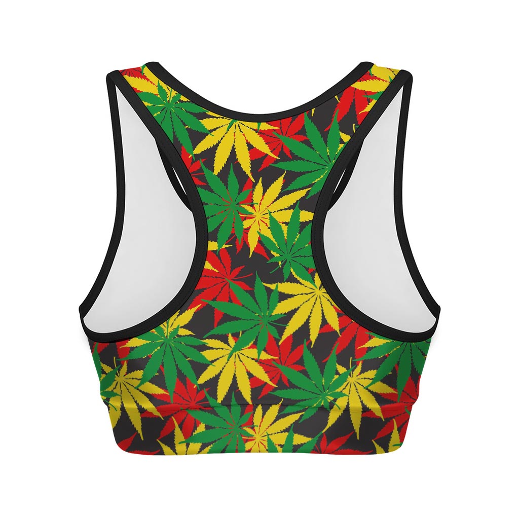 Classic Hemp Leaves Reggae Pattern Print Women's Sports Bra