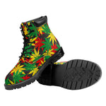 Classic Hemp Leaves Reggae Pattern Print Work Boots