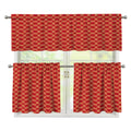 Classic Japanese Pattern Print 3 Piece Kitchen Curtains