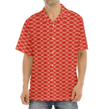 Classic Japanese Pattern Print Aloha Shirt