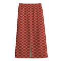 Classic Japanese Pattern Print Cotton Front Slit Maxi Skirt