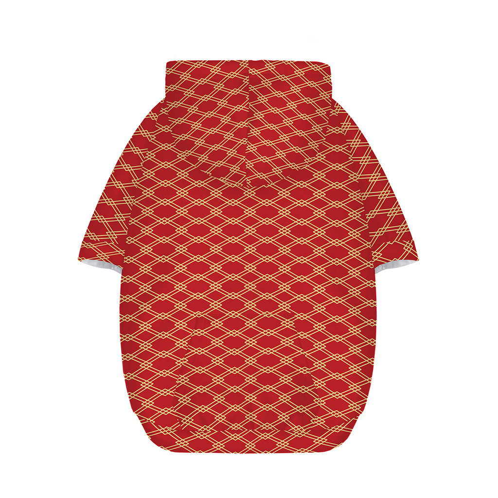 Classic Japanese Pattern Print Dog Zip Up Hoodie