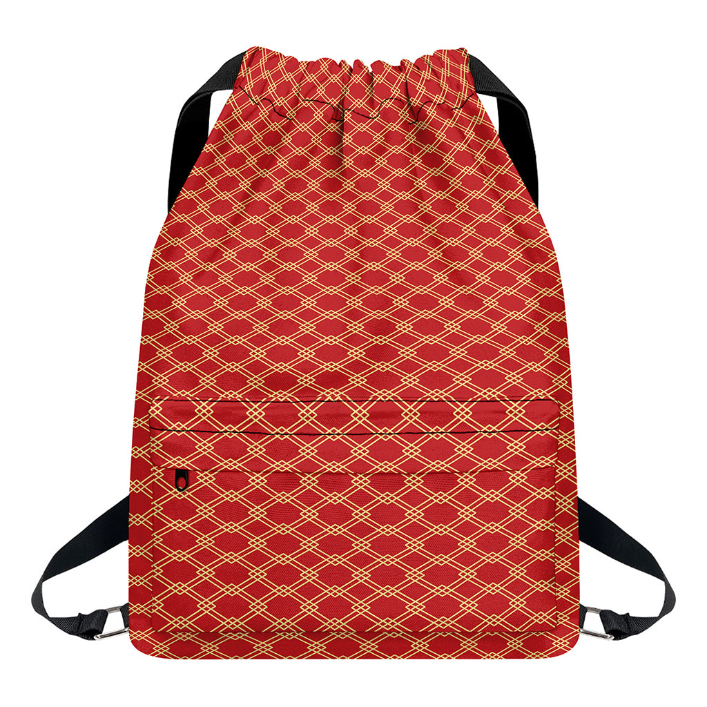 Classic Japanese Pattern Print Drawstring Backpack