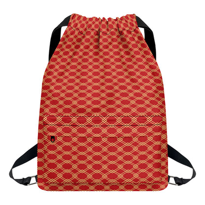 Classic Japanese Pattern Print Drawstring Backpack