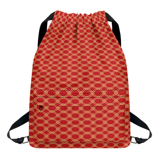 Classic Japanese Pattern Print Drawstring Backpack