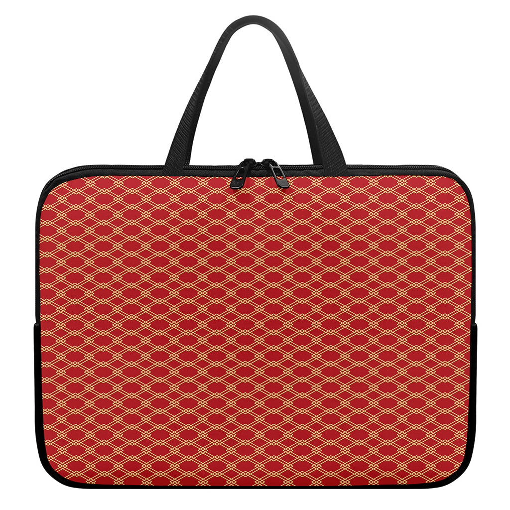 Classic Japanese Pattern Print Laptop Sleeve With Handle