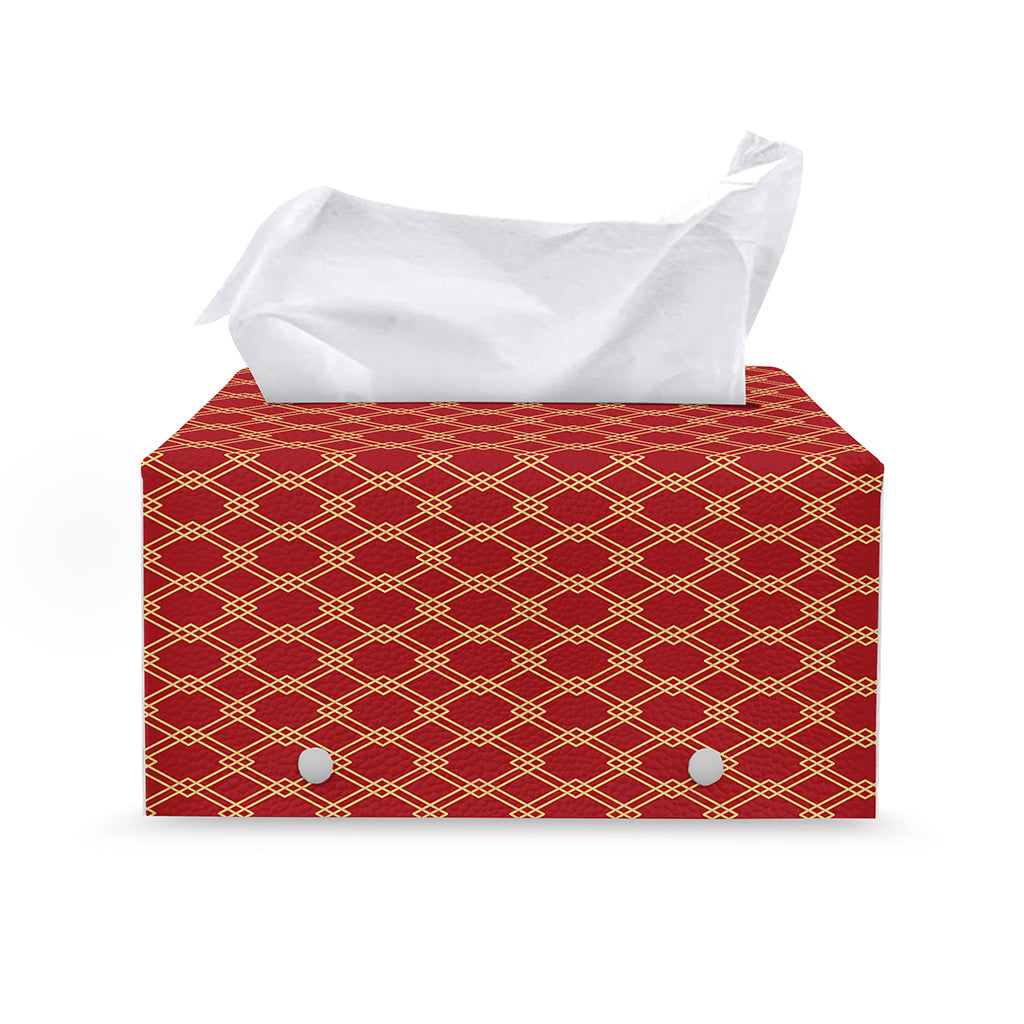 Classic Japanese Pattern Print Leather Tissue Box Cover
