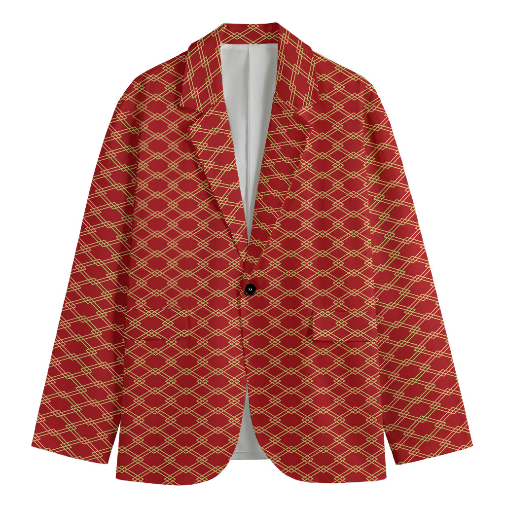 Classic Japanese Pattern Print Men's Blazer