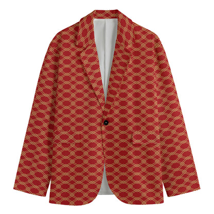Classic Japanese Pattern Print Men's Blazer