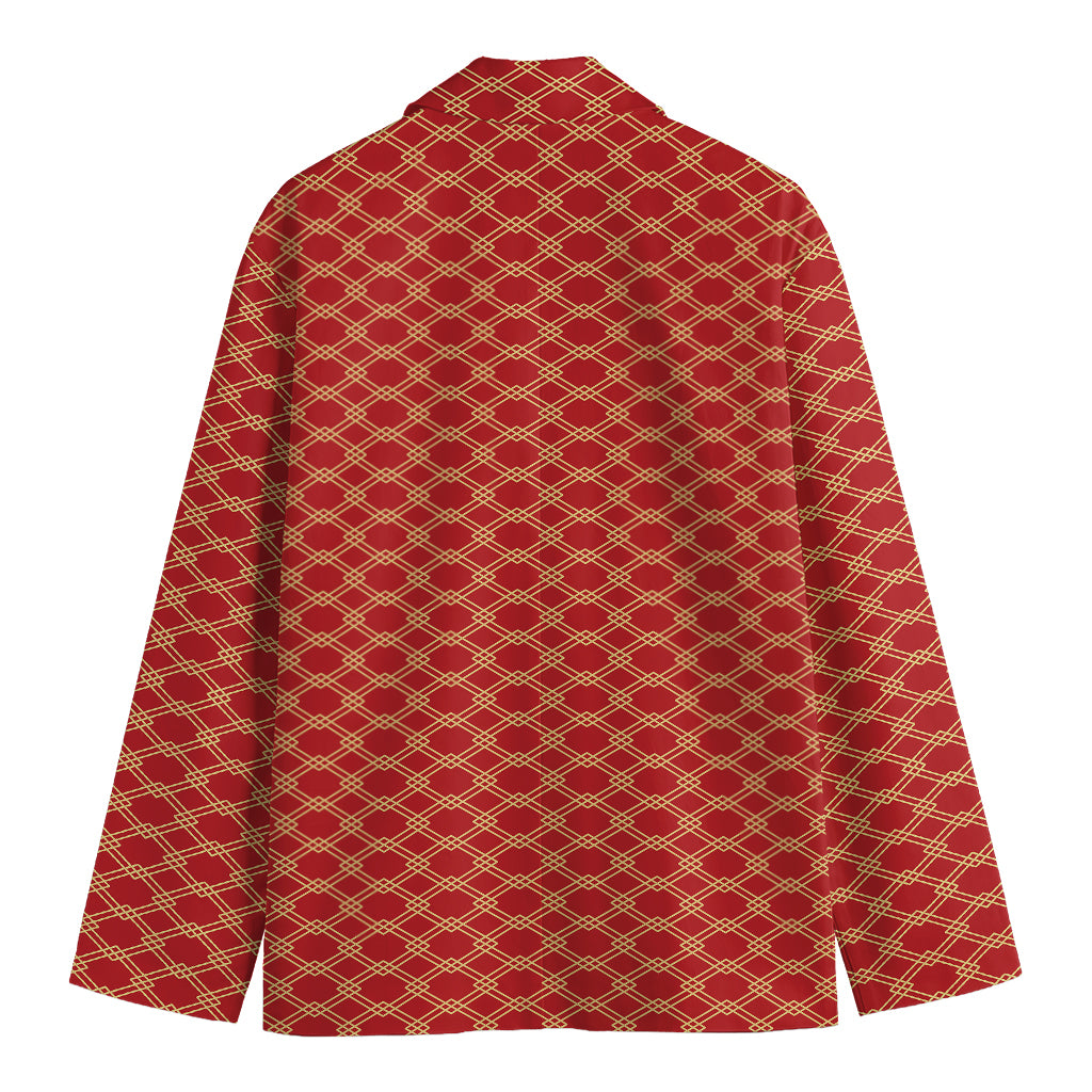 Classic Japanese Pattern Print Men's Blazer