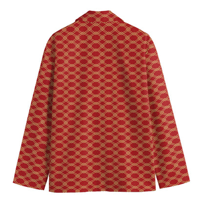 Classic Japanese Pattern Print Men's Blazer