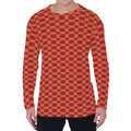 Classic Japanese Pattern Print Men's Long Sleeve T-Shirt