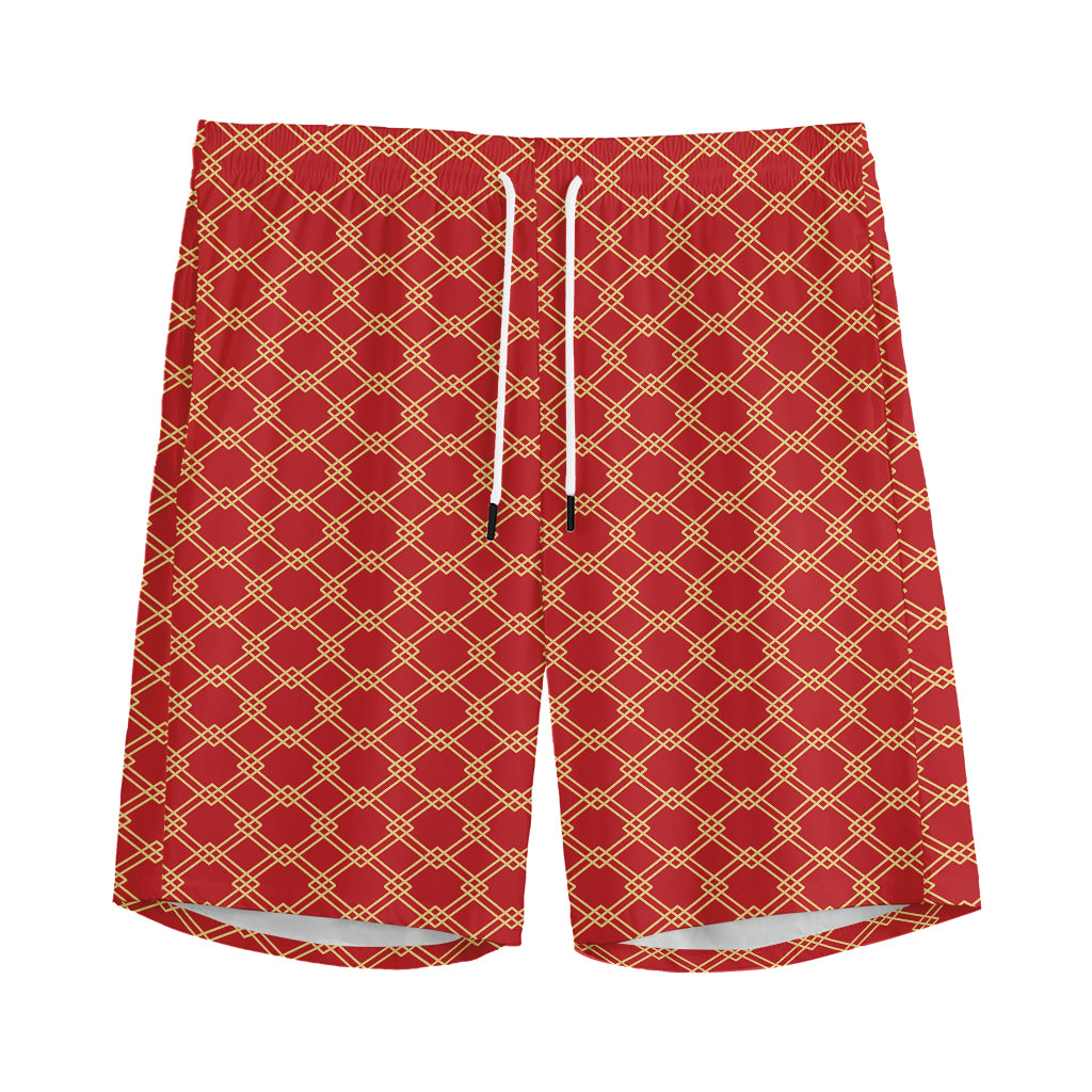 Classic Japanese Pattern Print Men's Sports Shorts