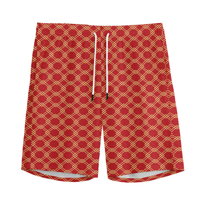 Classic Japanese Pattern Print Men's Sports Shorts
