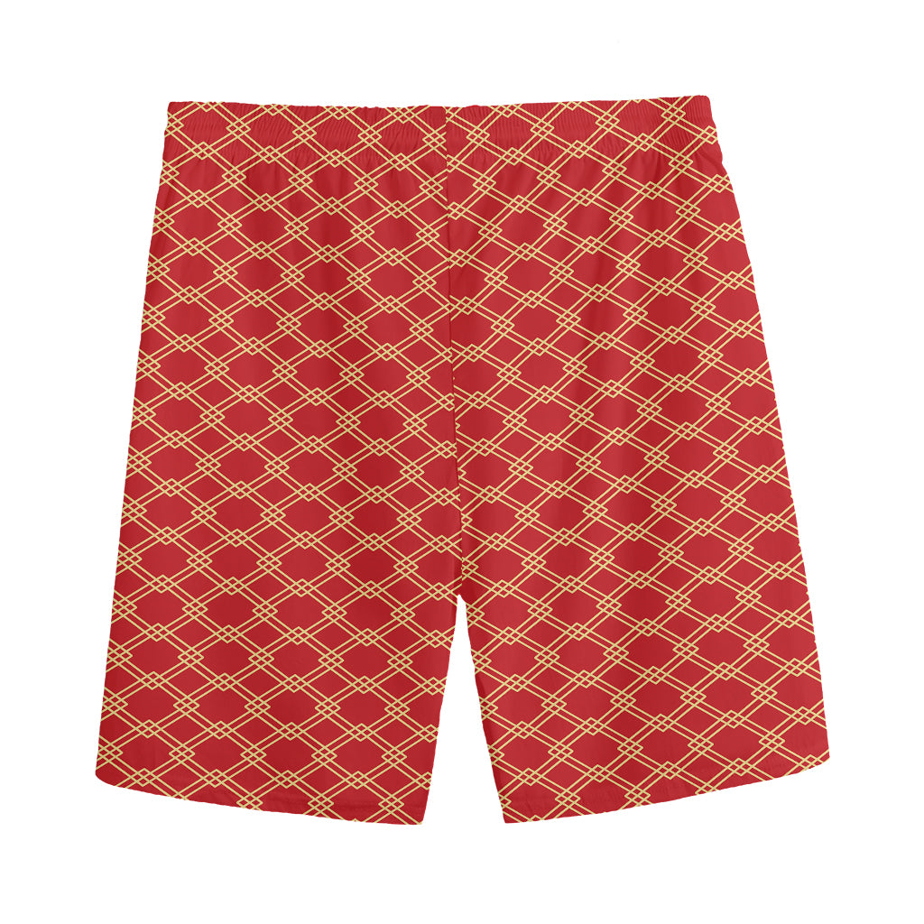 Classic Japanese Pattern Print Men's Sports Shorts