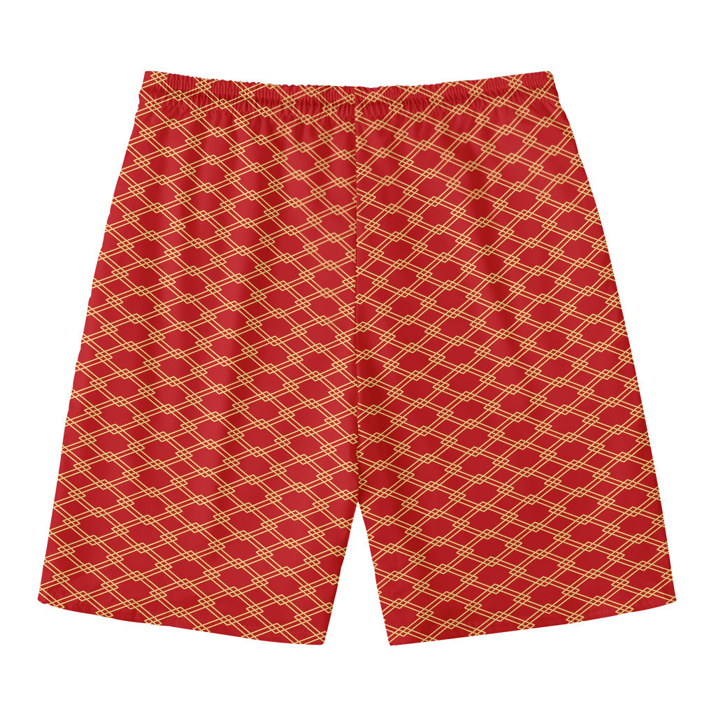 Classic Japanese Pattern Print Men's Swim Trunks