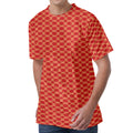 Classic Japanese Pattern Print Men's Velvet T-Shirt